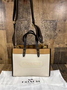 COACH C0777 FIELD TOTE 30 IN COLORBLOCK BRASS CHALK